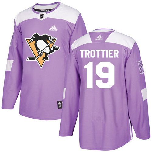 Adidas Penguins #19 Bryan Trottier Purple Authentic Fights Cancer Stitched NHL Jersey - Click Image to Close